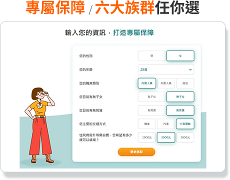 專屬保障 / 六大族群任你選