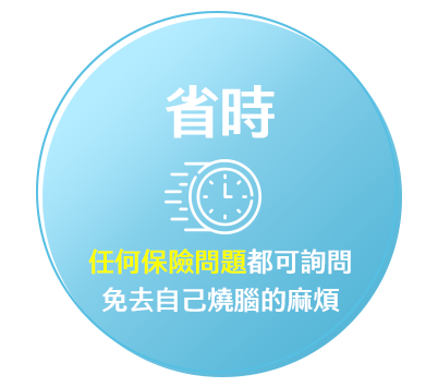 省時-任何保險問題都可詢問，免去自己燒腦的麻煩