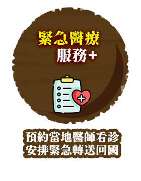 緊急醫療服務+ -預約當地醫師看診安排緊急轉送回國