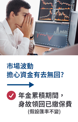 年金累積期間，身故領回已繳保費(假設匯率不變)