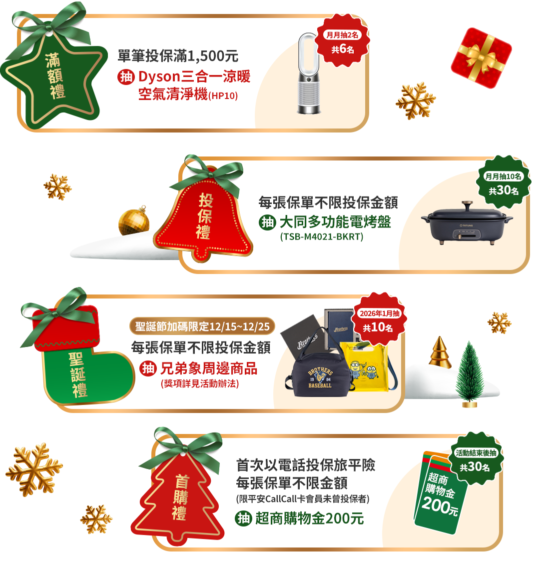 滿額禮/投保禮/聖誕禮/首購禮