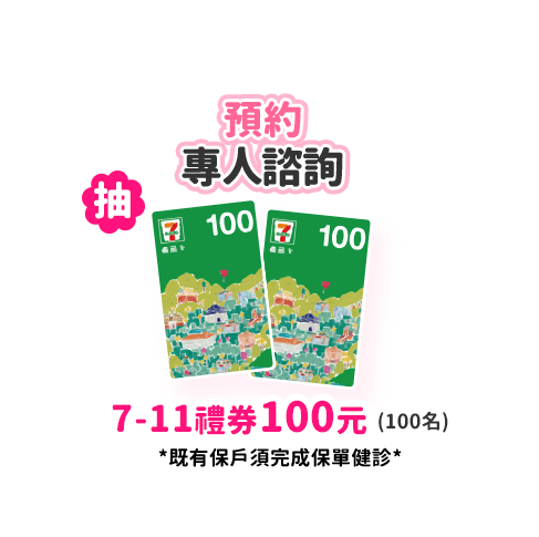 預約顧問，諮詢商品，抽7-11禮券100元