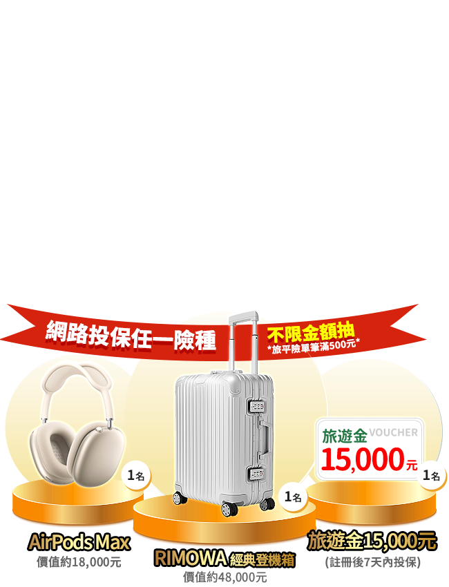 投保抽4.8萬元RIMOWA登機箱