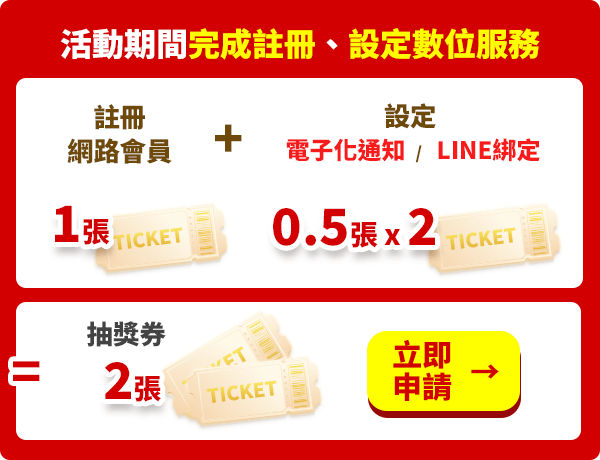 於活動期間註冊完成，設定數位服務3選2