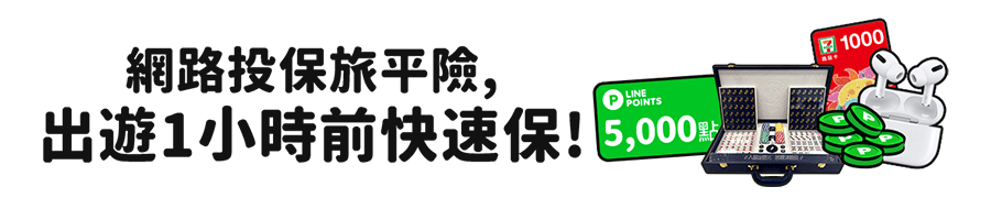 網路投保旅平險,出遊1小時前快速保!