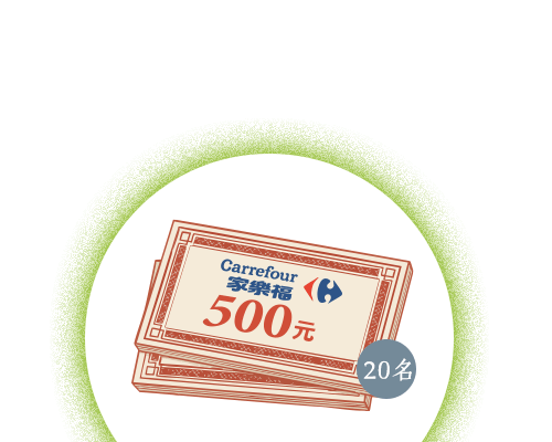 保費滿額送-單筆滿1,000元 抽家樂福禮券500元(20名)