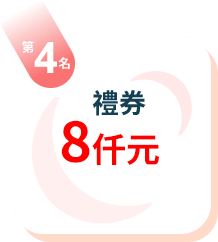 第4名：禮券8仟元